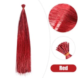 50pcs Synthetic I Tip Tinsel Hair Extensions Glitter Tinsel Hair Fairy Hairpieces Party Dazzle Hair Accessories For Women Girls