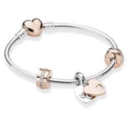 2024 Trendy Silver Cokor Love Key Charm Bracelet With Murano Glass Beads Bracelets For Women Wife Jewelry Pulseras Dropshipping