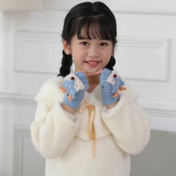 6-10 Years Old Boy Girl Fur Wool Knit Kid Soft Half Finger Flip Glove Children Winter Warm Cute Cartoon Fox Knit Mitten I89