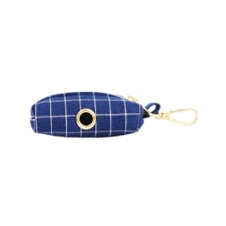 Dark Blue Check Dog Collar Leashes Harness Bow Set Grid 02