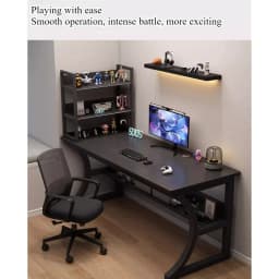 Gaming Table Household desktop Computer Table with Shelves Office Table and Chair Simple Desk Bedroom Learning Writing Table