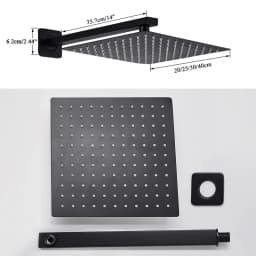 Rainfall Shower Head 8"/10"/12" Square Bathroom Ultrathin Rain Top Shower Head with Shower Arm Faucet Accessories Wall Mounted