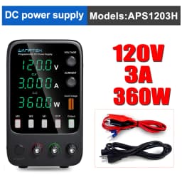 Wanptek 30V 5A 10A 60V 5A 120V 3A Lab DC Power Supply Adjustable Digit Display Memory Function Power Supplies Voltage Regulator