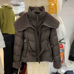 European Double-layer Collar Down Cotton Jacket Women Winter 2025 New Fashionable Lamb Wool Warm Sports And Casual Slim Jacket