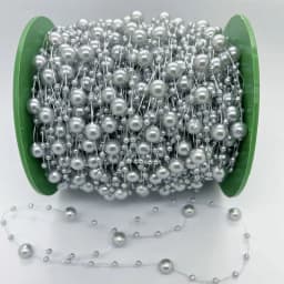 5/10yards 3-8mm Fishing Line Artificial Pearls String Beads Chain for Diy Christmas Tree Wreath Decoration Party Supplies