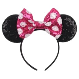 Cute Women Mouse Ears Leopard Print Headbands for Girls Baby Women Sequins 5"Bows Hair Accessories Adults Hairbands Kids Gift