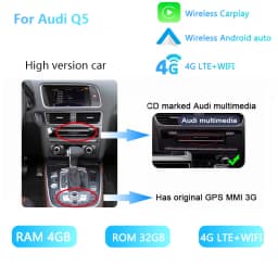 BONROAD For Audi Q5 2009-2016 Android Car Radio Multimedia Player Carplay Touch Screen Bluetooth WIFI GPS Navigation Stereo