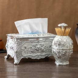 European light luxury pressing toothpick container Tissue box set household living room office tissue storage box Toothpick box