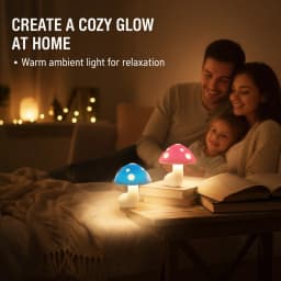 1/2/3Pcs Mushroom LED Night Light Creative Plug-in Room Lamp with Light-sensing Switch Automatically Turn on When It Gets Dark