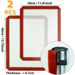 2PCS Silicone Baking Mats for Oven, Reusable, Non Stick & Heat Resistant Bakeware Sheets, for Cookie, Macaron, Bread, Pastry Mat