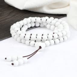 108 Mala Black White Onyx Stone Beads Bracelets & Necklace Men Natural Lava Stone Strech bracelets Women Charm Amazonite Jewelry