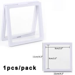 PE Film Jewelry Storage Box 3D Packaging Case Gemstone Free Stand Floating Frame Membrane Ring Earrings Necklace Display Holder