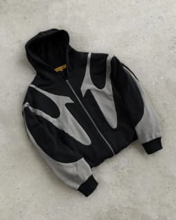 Y2k Vintage Gothic Geometric Pattern Patchwork Zipper Hoodie Men Casual Sportswear Retro Oversized Loose Hoodie Warm Sweatshirt