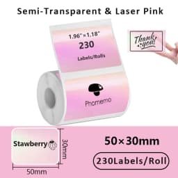 1Roll Label Sticker Self-Adhesive Thermal Paper,Suit for M110 M220 M200 E210 P50 DETONG P1 WP9520 Munbyn Nelko PM220 MiniPrinter