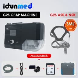BMC G2S A20 Auto CPAP Machine Portable With Respirator Breathing Mask Tube Heated Humidifier Travel for Sleep Apnea Anit Snoring