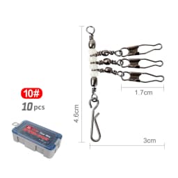 New 10pcs 1-2-3-Way Fishing Snap Connector 6#/8#/10# Stainless Steel Luminous Fishing Pin Connector Barrel Swivels Tackle