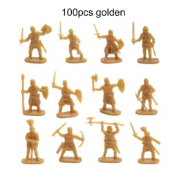 100pcs/set Ancient Soldier Miniature Decorative Model Party Gathering Decoration Simulated Battlefield Medieval Knight Style TMZ