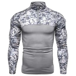 Men's Tactical Sweatshirt Outdoor Hoodies Men Spring Fall Long Sleeve Pullovers Lightweight Stand Collar Slim Fit Sweatshirts