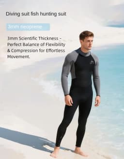 3MM Wetsuits Men Neoprene Diving Surfing Swimming Full Suits Cold Water Keep Warm Zipper Water Sports Full Diver Suit