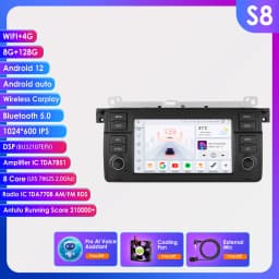 2Din Android 12 CarPlay Android Auto Radio For BMW E46 M3 318/320/325/330/335 Rover 75 Coupe Car Multimedia GPS 4G autoradio