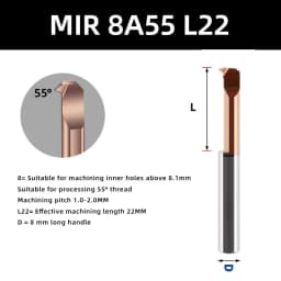 KaKarot MIR Boring Cutter for Threading Coated Carbide Mini Internal Lathe Turing Tool Copying Small Hole Tungsten Steel Alloy