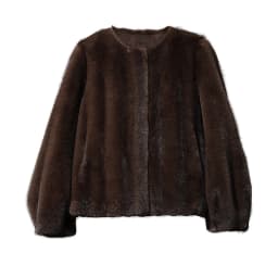 Amii Crew Neck Faux Fur Coat Lantern Sleeve Loose Fit Warm Light Luxury Minimalist 2026 Winter Women's Fur Coat 12624109