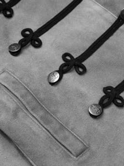 Y2K Harajuku Napoleon Jackets Stand Collar Frog Button Military Cropped Coat Gothic Punk Slim Outerwear Unisex Oversize Clothing