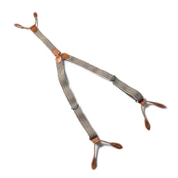 BRONSON Vintage Y Shape Suspenders, Old Time Patch Leather Braces, American Workwear Retro Shoulder Straps