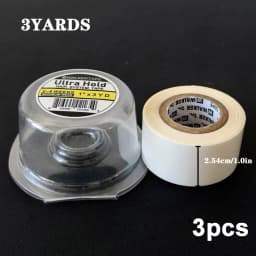 3 Yards All with Box 0.8/1.27/2.54 Cm Width White Ultra Hold Tape Double Side Tape Lace Front Tape Hair Tape Waterproof Wig Tape
