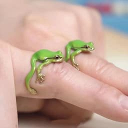 Exquisite Green Enamel Frog Open Ring For Women Cute Animal Lovely Party Adjustable Finger Jewelry Men Accessories Gifts N856