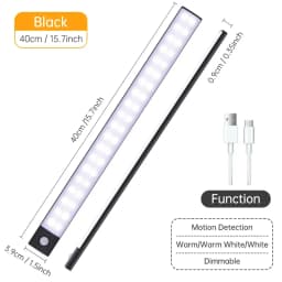 10/20/30/40/50CM Under Cabinet Led Light Sensor Movement Rechargeable Wireless Led Lamp Night Light Cupboard Bedroom Wardrobe