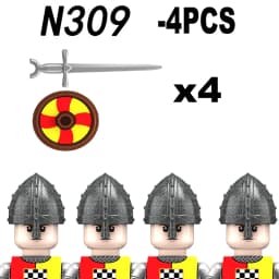 Medieval Infantry Knight Figures Building Blocks England Wars Rose Soldier Castle Military Army Guard Helmet Weapons Bricks Toys