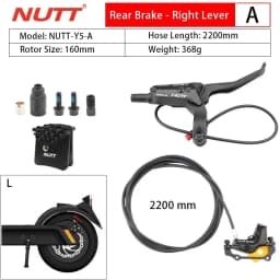 NUTT Electric Scooter 4 Piston Hydraulic Disc Brake Power-off Oil Disk for Zero 10X/11X, Vsett 10+/9+, Kaabo Wolf Warrior 11