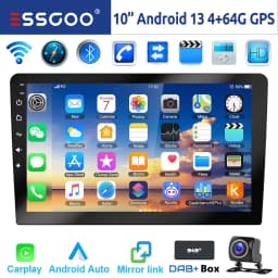 ESSGOO 7"/9"/10“ 2 DIN Android 14 4+64G Car Stereo Carplay Android Auto GPS Navi Bluetooth FM RDS Radio WIFI Touchscreen ChatGPT