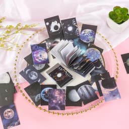 TIANZI 50pcs/pack Cosmic Starry Sky Mini Stickers Book Ins Landscape Material Sticker Scrapbooking Label Diary Journal Planner