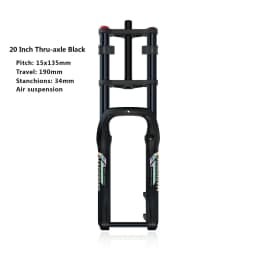 20x4.0 26*4.0 MTB Dual Motor Air Suspension Fork QR 9*135mm 15*135mm Beach Snow Motorcycle Electric E Bike Double Crown Air Fork