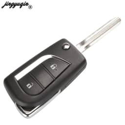 Jingyuqin 2/3 Buttons Flip Remote Car Key Shell Case For Toyota Corolla 2017 RAV4 Before 2013 Toy43 Toy48 VA2 Blade Replacement