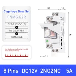 ENMG G2R-1 Ultra-Slim Electromagnetic Intermediate Relay DC24V 2NO 2NC DIN Rail Mount Industrial Automation Control Module Rail