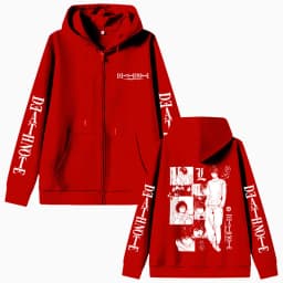 Anime Death Note Yagami Light Zipper Hoodie Men Women Clothing Casual Oversized Zip Up Jacket Men's Cartoon Manga Merch Hoodies