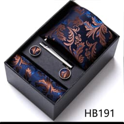 Top Grade Holiday Gift Box 7.5 CM Green Print Tie Pocket Squares Cufflink Set Gravatas Man Suit Accessories Fit Formal Party