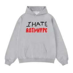 Harajuku Oversized Pullover Men's Hoodies I HATE ANTIHYPE Graphic Print Goth Hooded Sweatshirt Hip Hop Fashion Clothing Y2k Tops