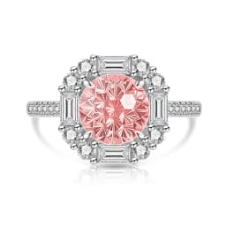 925 Sterling Silver Light Luxury Elegant Dahlia Cut High Carbon Diamond Sugar Cube Ring Women's Jewelry