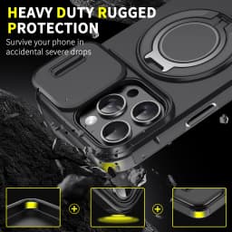 Heavy-duty Rugged Magnetic Stand Case For iPhone 18 17 Air 16 E 15 14 13 12 Pro Max Plus Slide Camera Protect For Magsafe Cover