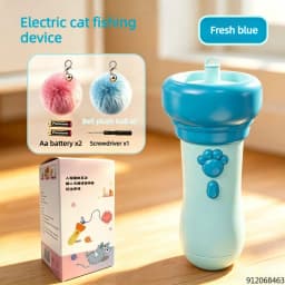 Electric Cat Teaser Catapult Retrievable Launch Teasing Stick Toy Boredom Relief Interactive Cat Paw Printed Wand Smart CatToy