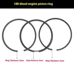 3Pcs/set Piston Rings Fit Single Cylinder Diesel Engines 168F 170F 173F 178F 186F 188F 192F Generators 2KW 5KW 6KW 7KW 8KW Parts