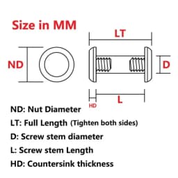 10sets M4 Plum Blossom Head Screw for Knife Handle Nail Modified 416 Stainless Steel Screws Knife Embryo Making Accessories