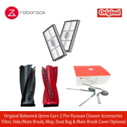 Original Roborock Qrevo Curv 2 Pro Vacuum Cleaner Accessories Filter, Side/Main Brush, Mop, Dust Bag & Main Brush Cover Optional