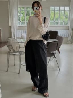 Pinafore Style Half Skirt Women's Spring Autumn Korean Retro Unique Design Button Tie Layered Curtain Skirt