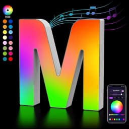 Smart LED Letters Lights Alphabet Light Decorative Name Letter Number Lamp Night Light USB MeRGBW App Music Sync Logo Game Home