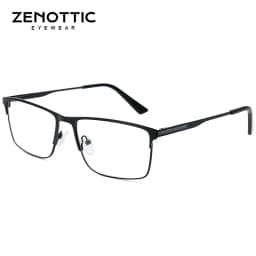 ZENOTTIC Titanium Progressive Prescription Glasses Men Square Anti Blue Light Photochromic Eyewear Optical Myopia Eyeglasses
